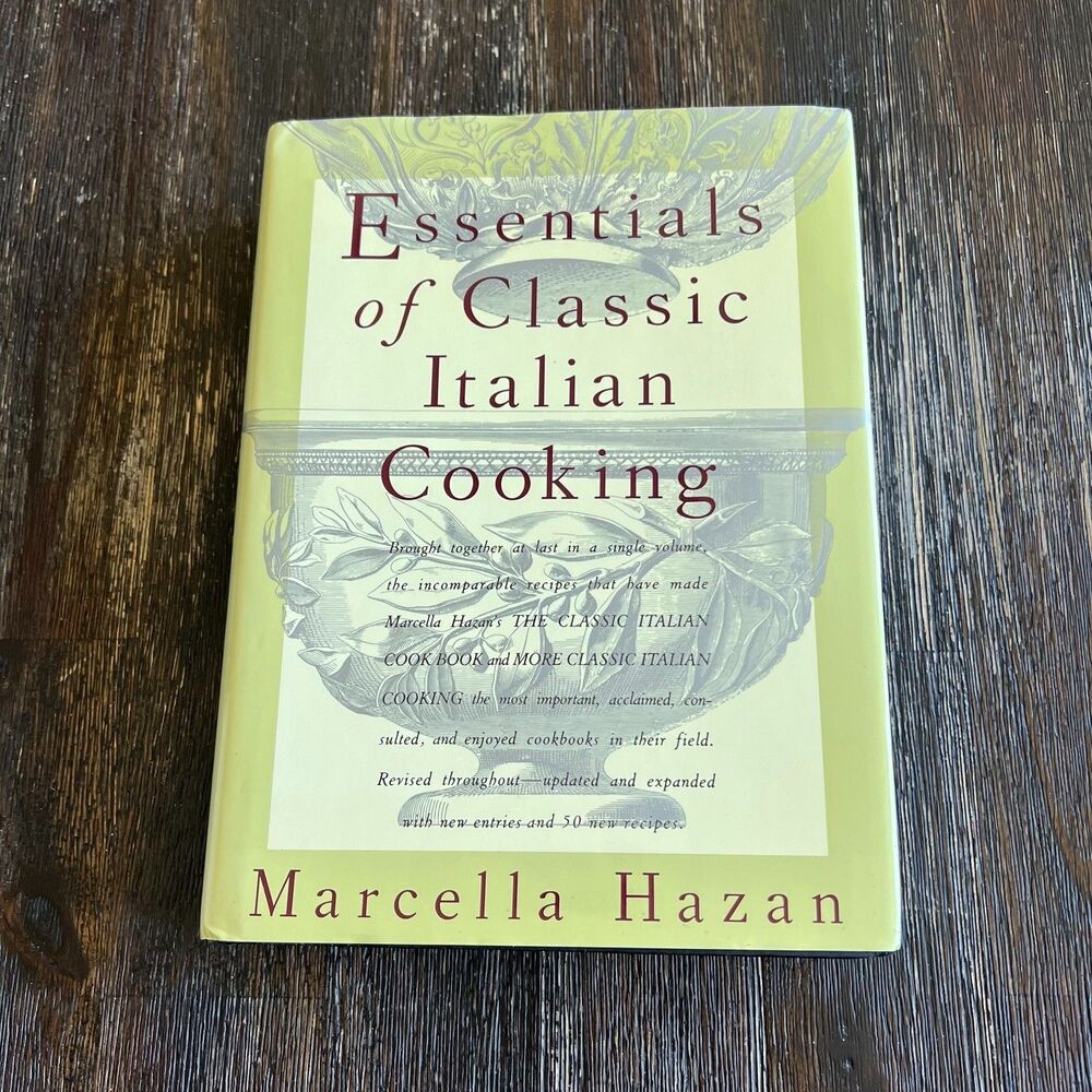 Essentials of Classic Italian Cooking Marcella Hazan Knopf Hardcover Cookbook